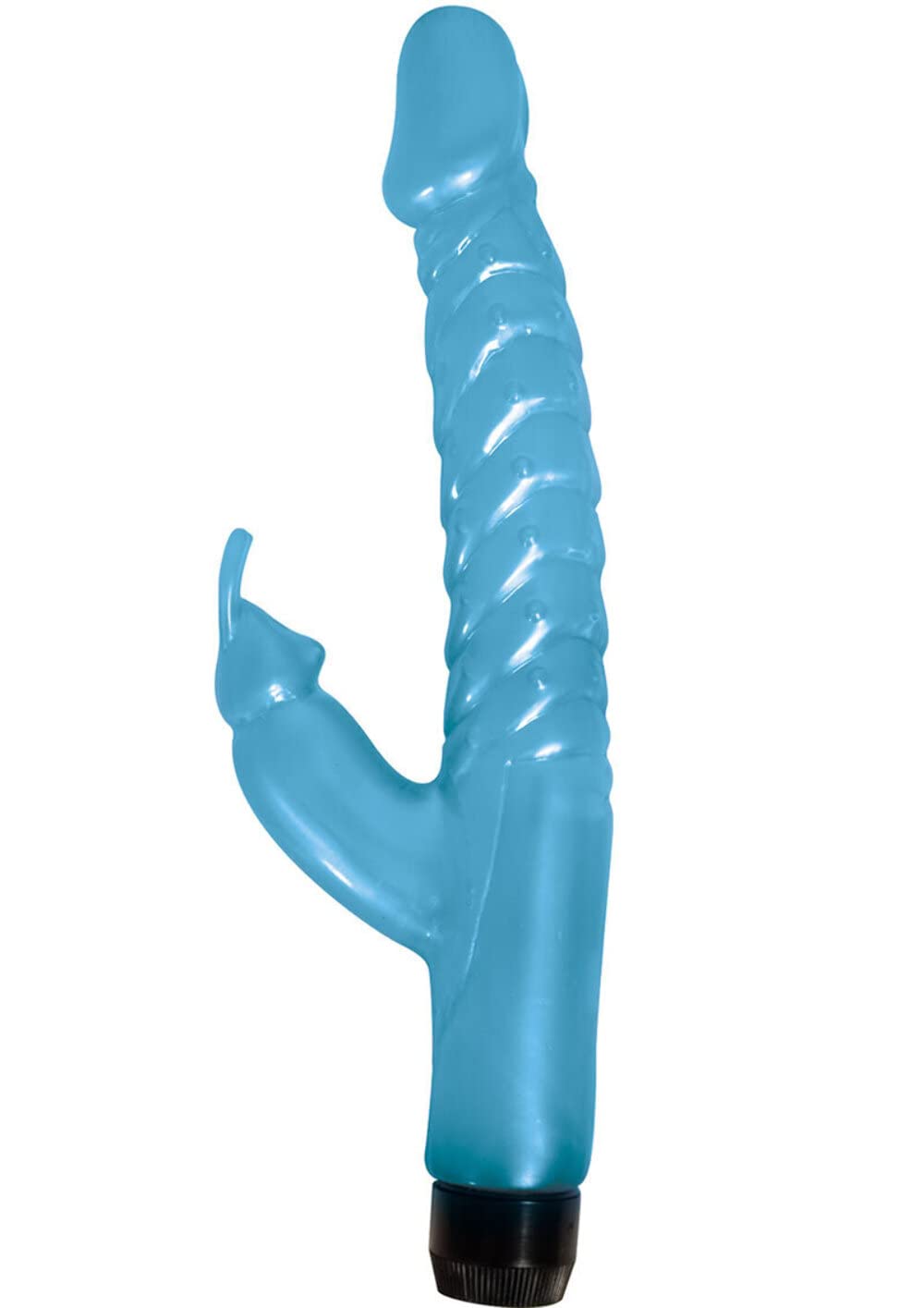 Pearl Shine Mini Vibro Rabbit Wand, Blue, 6 Inch