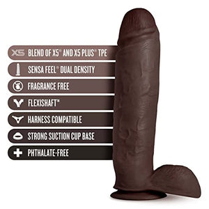 Au Naturel Huge Dildo 10In Chocolate