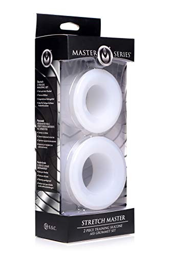 Master Series Training 2 Piece Gape-Grommets Hollow Premium Silicone Anal Dilator Set