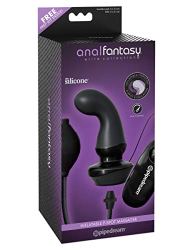 Pipedream Products Anal Fantasy Elite Collection Inflatable P-Spot Massager, Black, 7.7 Lb