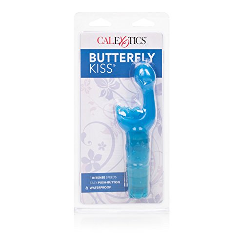 Calexotics Original Butterfly Kiss Vibrator - Multi-Speed Waterproof Vibe - Adult Sex Toys For Couples - Clitoral G Spot Massager - Blue