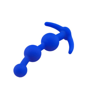 Silicone Anal Beads Butt Plugs,4.9Inch Three Ball Anal Chain Link Anal Beads Silicone Butt Plug with Thin Neck & 3 Gradual Beads
