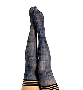 Kixies Debbie Navy Plaid - Size D