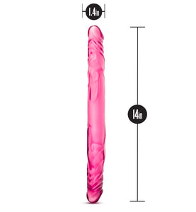 Blush Novelties B Yours - 14 Inch Double Ended Realistic Dildo - 1.4 Inch Thick - Lesbian Couple Dp - Two Headed Waterproof Flex