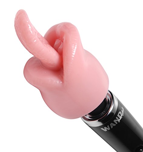 Wand Essentials Tantric Tongue Realistic Oral Sex Wand Vibrator Attachment, Pink (Ae163)