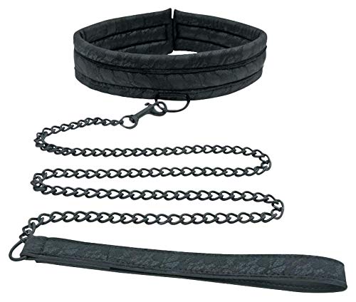 SPORTSHEETS  SINCERELY Lace Collar and Leash Restraint for BDSM  Bondage  and Power Play Black