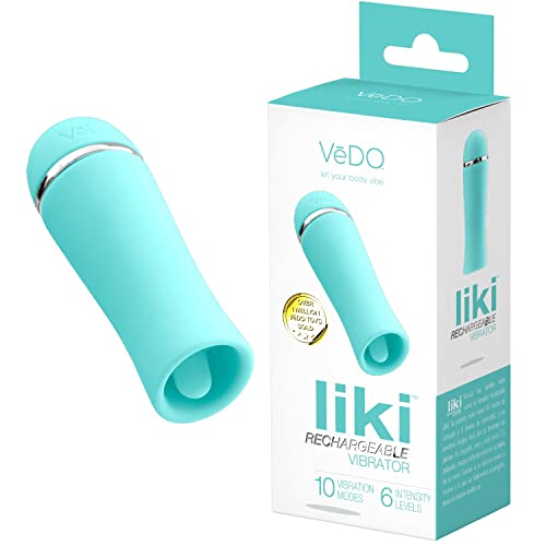 Vedo Liki Rechargeable Flicker Clitoral Vibrator Sex Toy For Women (Tease Me Turquoise)