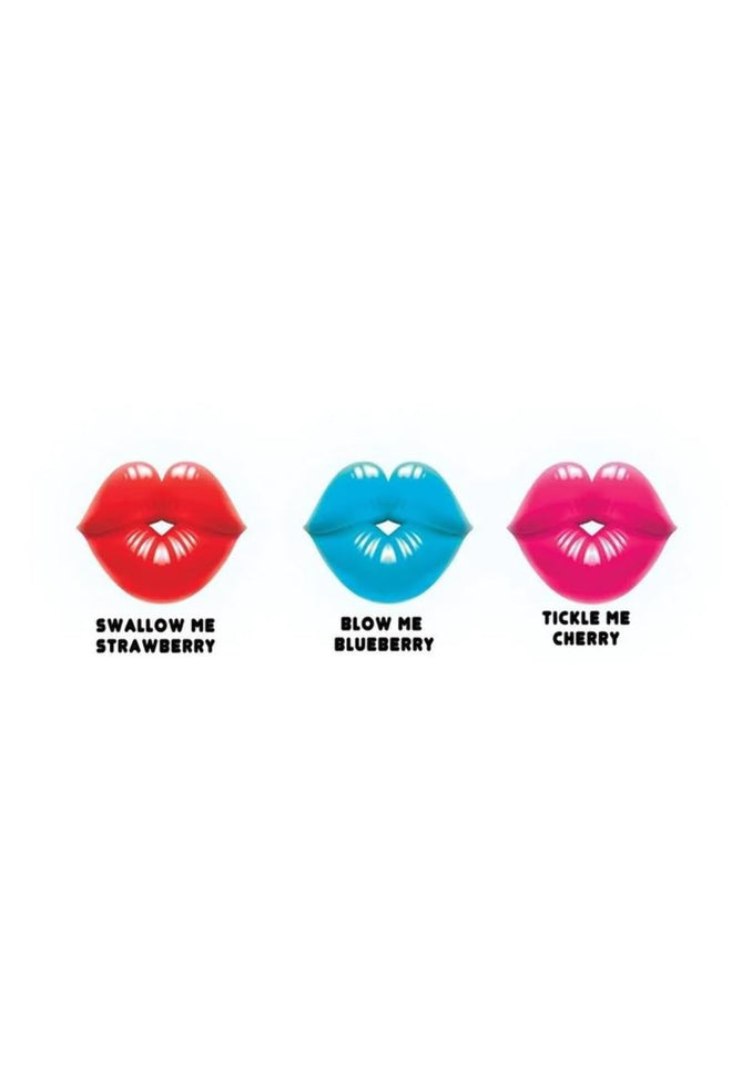 Hott Products Dick Lips Edible Gummy Cock Rings, Strawberry/Blueberry & Cherry, 3.17 Ounce