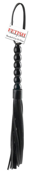 Fetish Fantasy Beaded Cat-o-Nine Tails, Black
