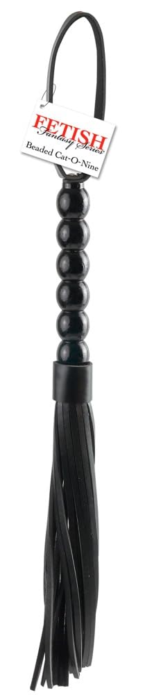Fetish Fantasy Beaded Cat-o-Nine Tails, Black