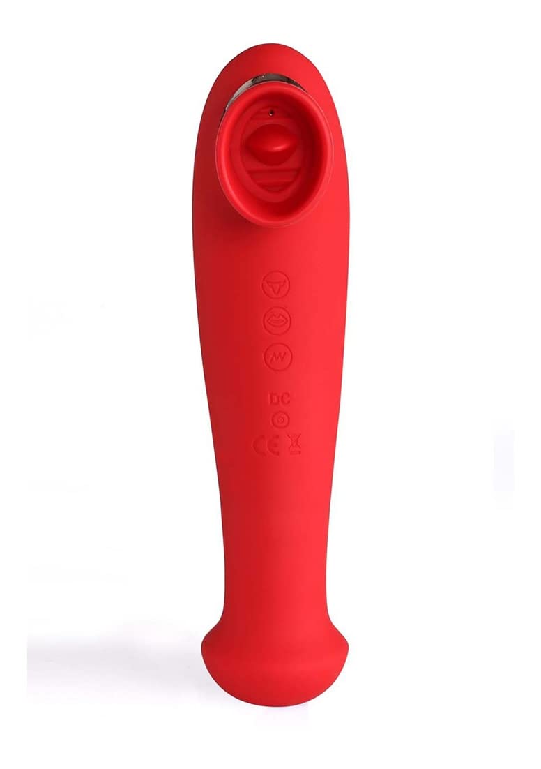 Destiny 15-Function Rechargeable Vibrating - Suction Wand - Cherry Red