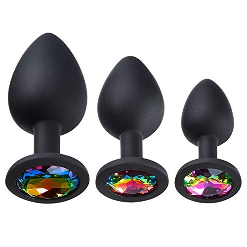 Cloud 9 Novelties Gems Silicone Anal Plug - Includes Small, Med & Large Size
