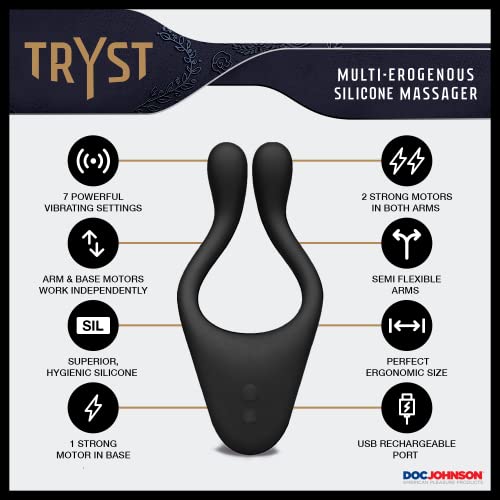 Doc Johnson Tryst Multi Erogenous Zone Massager     Black