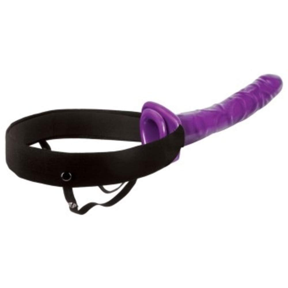 Fetish Fantasy 10'' Purple Passion Vibrating Hollow Strap On, Purple