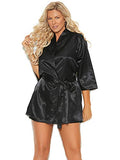Black Charmeuse Robe Black 2X