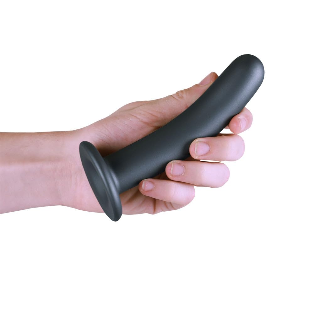 Ouch! Smooth G-Spot Dildo-Gun Metal 6''