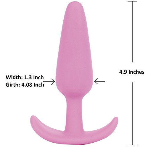 Doc Johnson Mood - Naughty 1 - Silicone Anal Plug - Large - 4.9 In. Long And 1.3 In. Wide - Tapered Base For Comfort Between The Cheeks - Large - Pink