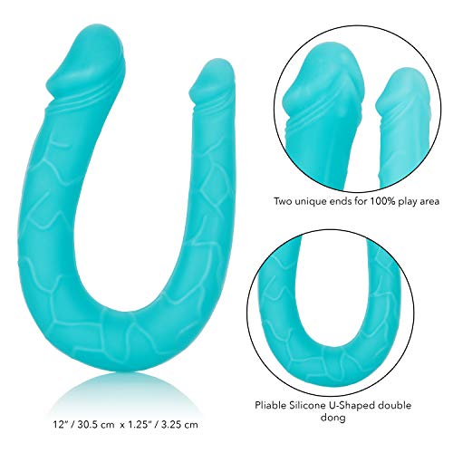 CalExotics SE-0311-75-2 Silicone Double Dong AC/DC Dong - Teal