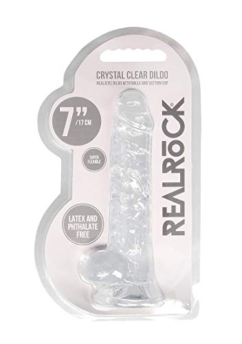 Realrock Jelly Dildo With Balls 7&quot; Clear
