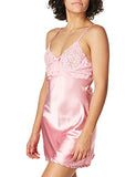 Elegant Moments Womens Charmeuse Babydoll With Lace Bodice Underwire Cups Chemises, Cashmere Rose, Large Us