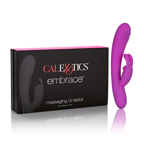 CalExotics Embrace 7-Function Waterproof Silicone Massaging Rabbit with Triple Motors USB Rechargeable Dual Massager Vibrator, P
