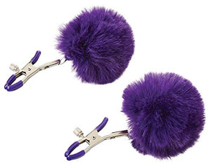 (D) Sincerely Fur Nipple Clips Purple