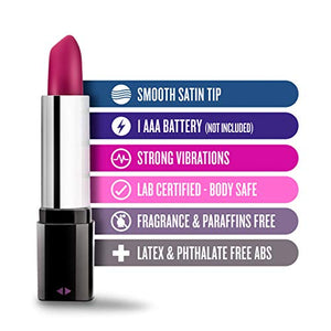Blush Rose - Lipstick Vibe - Discreet Mini Personal Massager Vibrator - Satin Smooth Tip - Quiet 4 Inch Pocket Sized Multi Speed Vibrating Personal Pleasure Sex Toy For Women - Stress Tension Relief