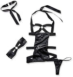 Dg Faux-Leather Knit Halter Dress Blk Os