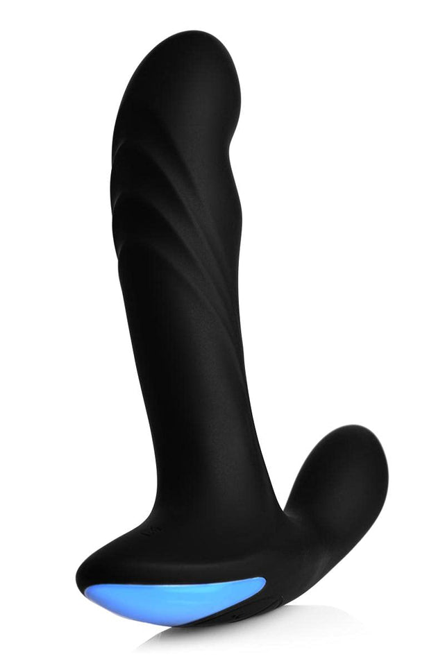 Alpha-Pro 17X P-Trigasm 3-In-1 Silicone Prostate Stimulator, Black, 6.5 Inch In Total Length, 5.3 Inch Insertable Length, 1 Inch