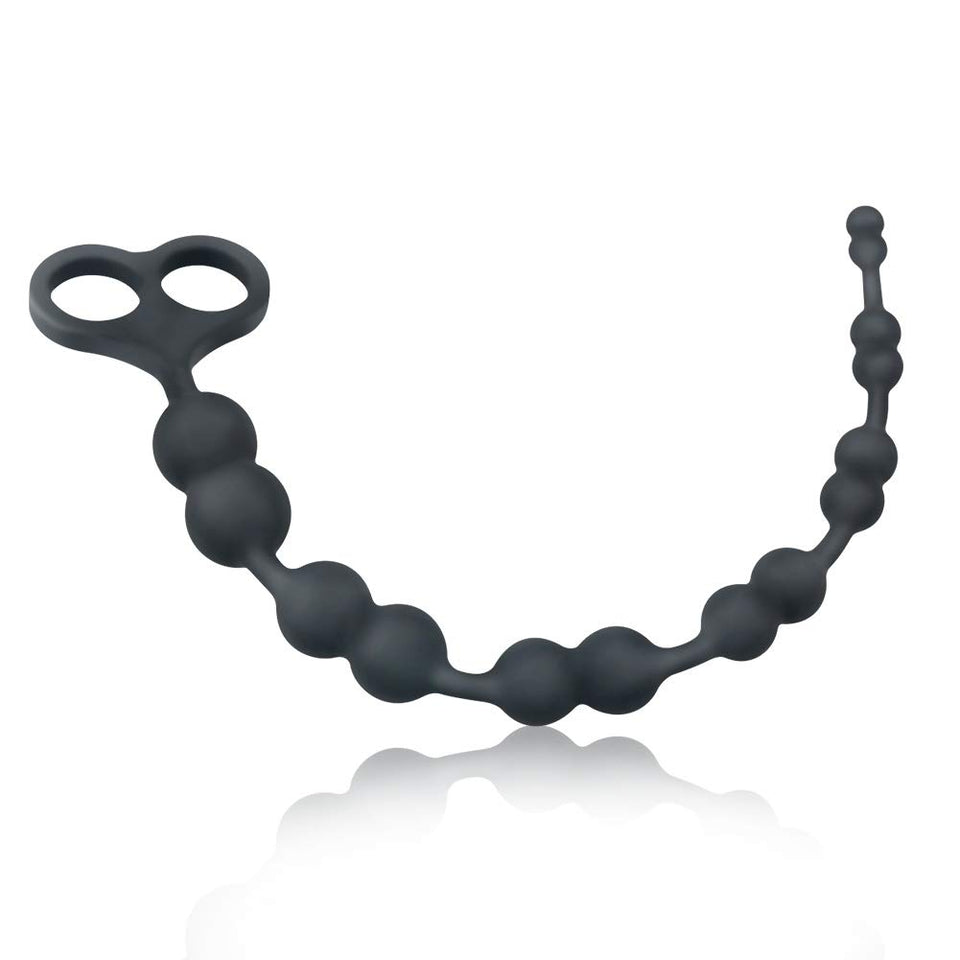 FST Anal Beads with 7 Double Balls, Anal Plug with Safe Pull Ring Sex Toys for Women Men