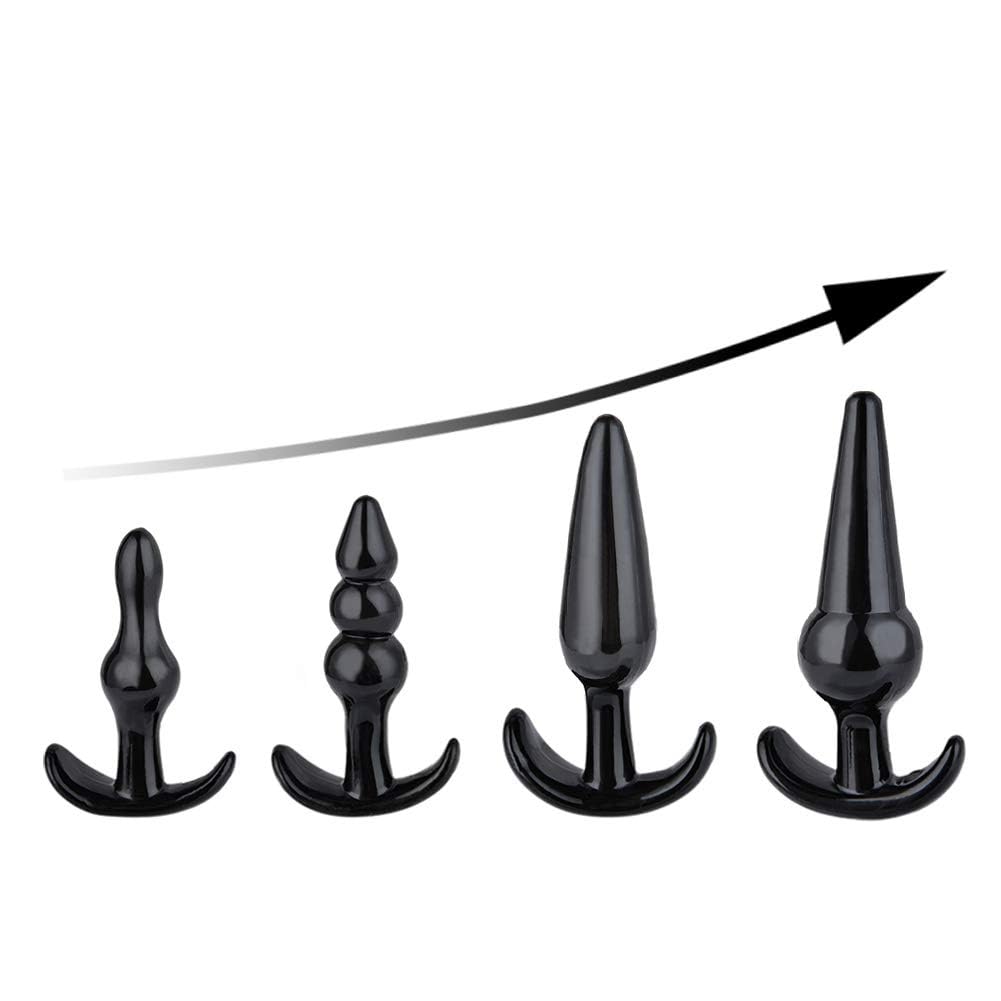 Anal Plug Set 4 PCS Training Kit Butt Plug Anus Stimulation Sex Toys for Men Women(Lube Included)
