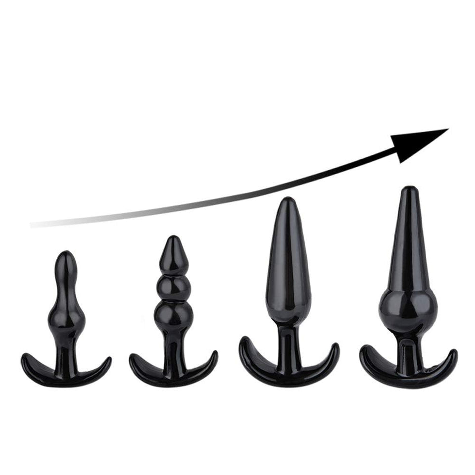 Anal Plug Set 4 PCS Training Kit Butt Plug Anus Stimulation Sex Toys for Men Women(Lube Included)