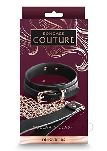 Bondage Couture - Collar And Leash - Black