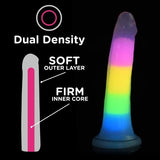 Lollicock 7In Glow In The Dark Rainbow Silicone Dildo