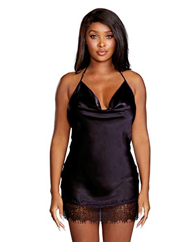Dg Cowl Neck Satin Chemise Eggplant S
