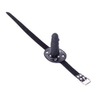 SM Realistic Penis Gag Sex Bondage Mouth Gag with Adjustable Leather Strap for Couple Restraint Set (Length: 10cm, Silver)