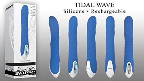 Evolved Novelties Tidal Wave - Silicone Recharegable Unique Pleasure Wave Vibrator, Blue