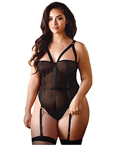 Curve Pamela Caged Teddy 1X/2X Black