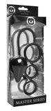 Master Series Triple Threat Silicone Tri Cock Ring And Anal Plug