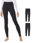 32 Degrees Womens 2 Pack Performance Ultra Light Thermal Baselayer Legging Pant, Black/Black, Medium