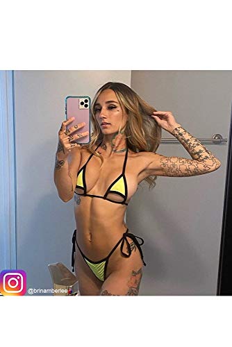 Lycra Bikini Top And Matching G-Tring With Black Trim