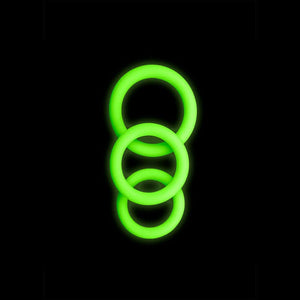 Glow 3Pcs Cock Ring Set Glow In The Dark