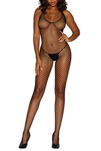 Dg Halter Bodystocking Blk Os