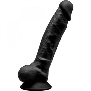 Silexd 7 Inch Realistic Silicone Dual Density Dildo With Suction Cup And Balls Black