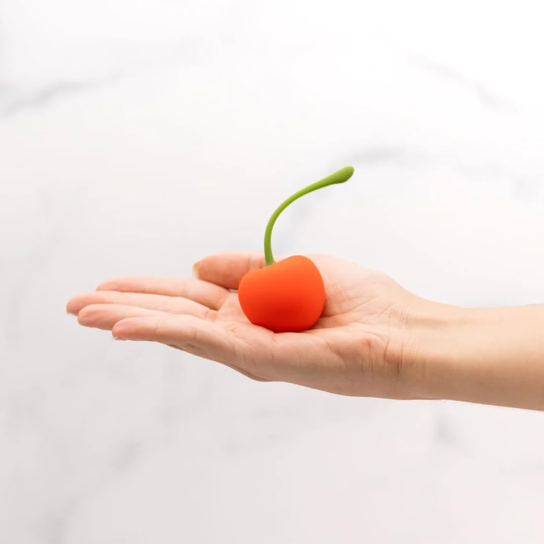 Emojibator Cherry Personal Massager | 10 Vibration Settings | Waterproof | Body Safe Silicone | Usb Rechargeable