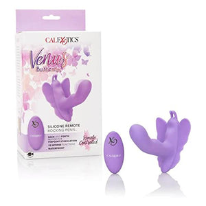 Calexotics Venus Butterfly Silicone Remote Rocking Penis - Hands Free Strap On Personal Massager Probe With Controller - Waterproof Adult Vibrator Sex Toy For Couples - Purple