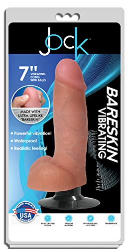 Jock Light Bareskin Vibrating Dildo With Balls - 7 Inch