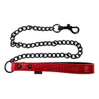 Leather Leash  Burgunday & Black