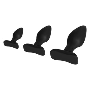 Shkanla Anal Plug Training Sets, 3PCS Silicone Butt Plugs Trainer Sex Toys for Men, Women and Couples (Black)