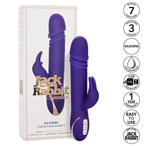 Calexotics Jack Signature Silicone Thrusting Rabbit, Waterproof Vibe Sex Toys For Couples, Luxury Adult Hands Free G Spot Massag